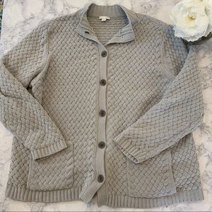 XL J. Jill grey Sweater with Buttons pockets